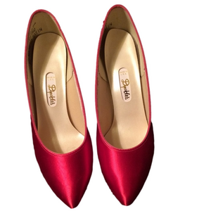 Vintage Dyeables Fuchsia Satin Shoes Size 8